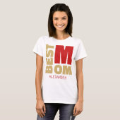 Beste mama Red Gold Glitter-naam Gepersonaliseerd T-shirt (Voorkant volledig)