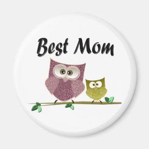 Beste mama, schattige Owls art Magnet