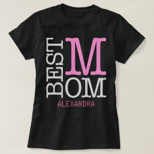Beste mama Silver roze Glitter Name Persoonlijk T-shirt