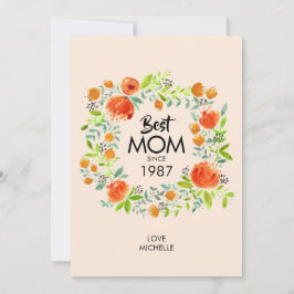 Beste mama sinds Waterverf Floral Card