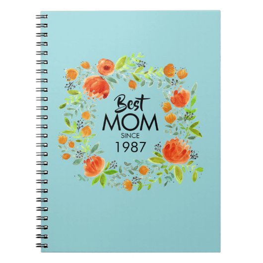 Beste mama sinds Waterverf Floral Notitieboek (Voorkant)