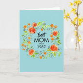 Beste mama sinds Waterverf Floral Wenskaart Kaart (Gele Bloem)