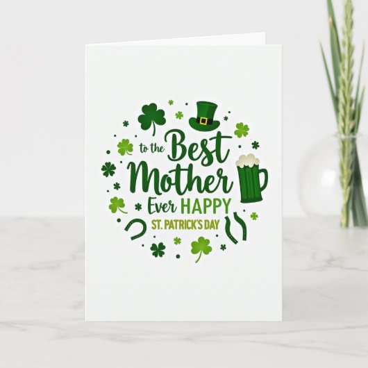 Beste Mama St. Patrick Dag Kaart (Voorkant)