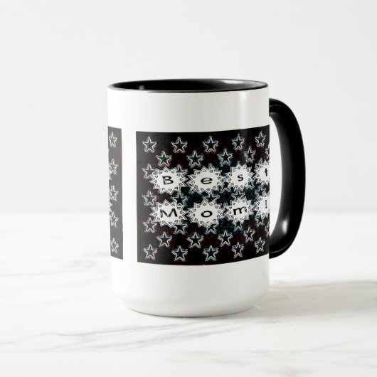 Beste mama sterren in Neon Mok (Voorkant rechts)
