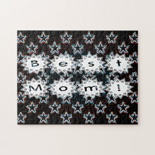 Beste mama sterren in Neon Puzzle Legpuzzel (Horizontaal)