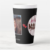 Beste Mama  Stripe Circle Foto Latte Mok (Voorkant)