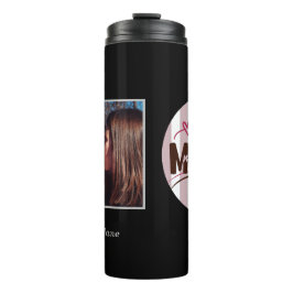 Beste Mama Stripe Circle Foto Thermosbeker