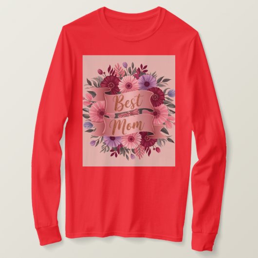 Beste mama T-shirt met lange mouwen (Design voorkant)