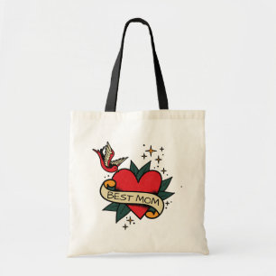 [ Beste mama] tattoo voor het hart van de oude sch Tote Bag