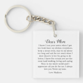 Beste mama Typografie Letter Personalized Sleutelhanger