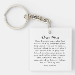 Beste mama Typografie Letter Personalized Sleutelhanger