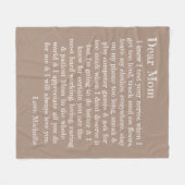 Beste mama Typografie Letter Tan Personalized Fleece Deken (Voorkant (Horizontaal))