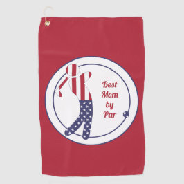 Beste mama van Par | Fun American Flag Golfer - Golfhanddoek