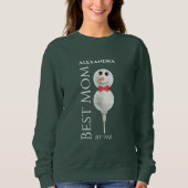 Beste mama van Par :Golf Ball Snowman Red green Sw Trui (Voorkant)