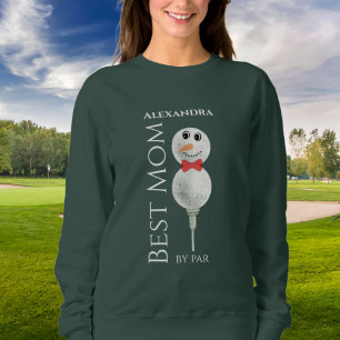 Beste mama van Par :Golf Ball Snowman Red green Sw Trui