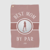Beste mama van Par Golf Quote Monogram Roze Blush Golfhanddoek (Voorkant)