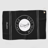 Beste mama van Par Golfer Pro sport Funny Black Cu Golfhanddoek (Horizontaal)