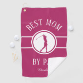 Beste mama van Par Golfer Sportmonogram Weomens Ro Golfhanddoek (Insitu)