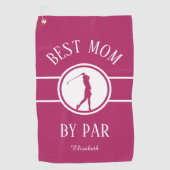 Beste mama van Par Golfer Sportmonogram Weomens Ro Golfhanddoek (Voorkant)