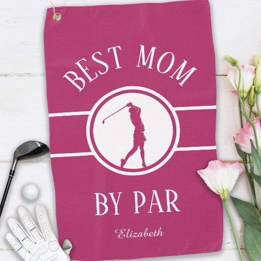Beste mama van Par Golfer Sportmonogram Weomens Ro Golfhanddoek