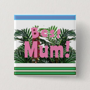 Beste mama! vierkante button 5,1 cm