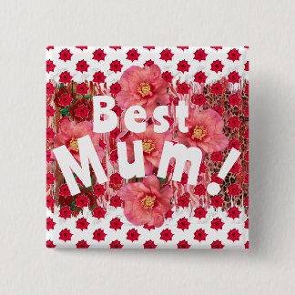 Beste mama! vierkante button 5,1 cm