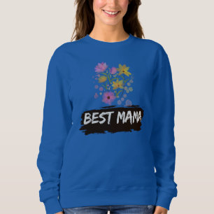 Beste Mama Waterverf Bloemen sweatshirt