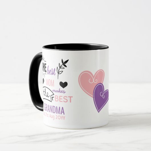 Beste mama wordt beste oma Nieuwe geboorteaankondi Mok (Voorkant links)