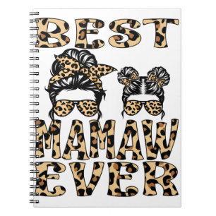 Beste Mamaw Ever Leopard Plaid Moederdag T-shirt Notitieboek