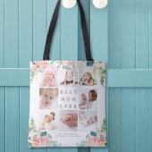 BESTE MAMMA EVER 8 Foto Collage Floral - aangepast Tote Bag