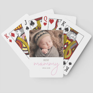 Beste Mamma sinds jaar foto script lettertype hart Pokerkaarten