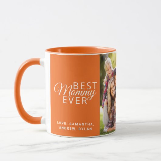 Beste mammie ooit Oranje - gepersonaliseerde twee  Mok (Links)