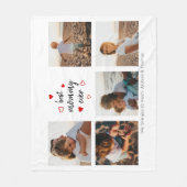 Beste mammie ooit Typografie Red Hearts 5 Foto's Fleece Deken (Voorkant)