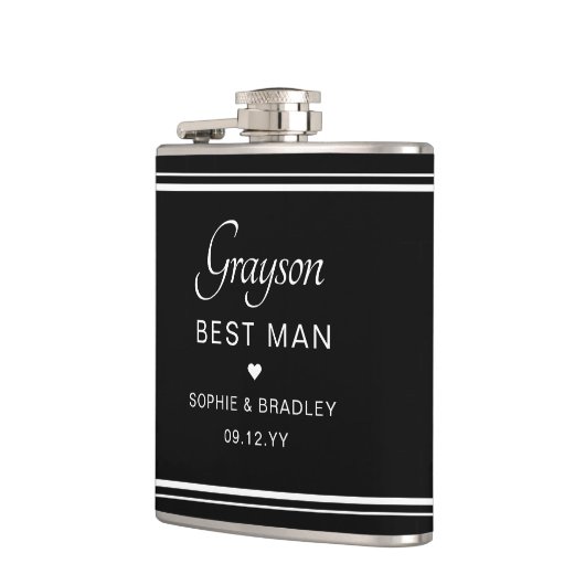 Beste Man Aangepaste Gepersonaliseerde Trouwfeest Heupfles (Links)