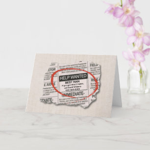 Beste man-aanvraag - Gezocht-advertentie Kaart