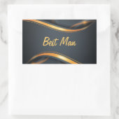 Beste man (b/g) rechthoekige sticker (Tas)