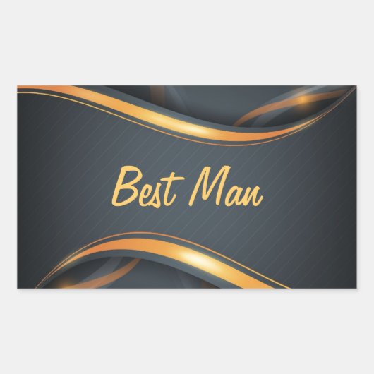 Beste man (b/g) rechthoekige sticker (Voorkant)