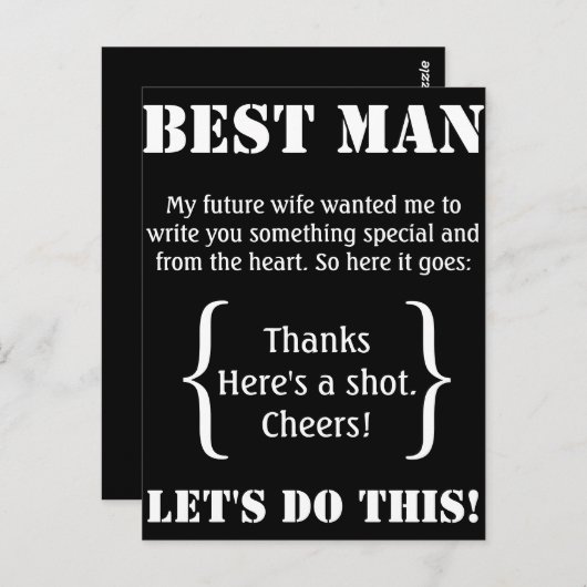 Beste man bedankt briefkaart (Voorkant / Achterkant)