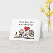 Beste man Bedankt Wedding Stick Figuren Kaart (Gele Bloem)