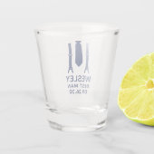 Beste Man Blauwe Das Shot Glas (Achterkant)