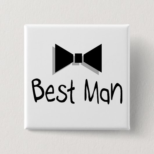 Beste man (Bow Stropdas 1) Vierkante Button 5,1 Cm (Voorkant)
