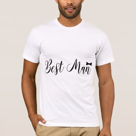 Beste man Bowtie bruiloft vrijgezel T-shirt (Voorkant)