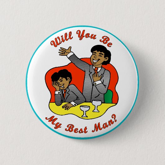 Beste Man Bruiloft ID Button (Voorkant)