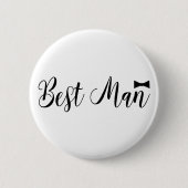 Beste man, bruiloft, vrijgezellendeel, zwart ronde button 5,7 cm (Voorkant)