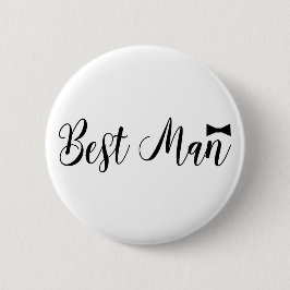 Beste man, bruiloft, vrijgezellendeel, zwart ronde button 5,7 cm