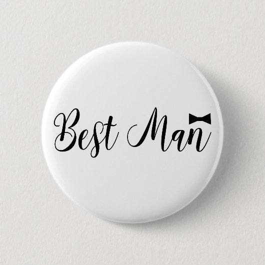 Beste man, bruiloft, vrijgezellendeel, zwart ronde button 5,7 cm (Voorkant)
