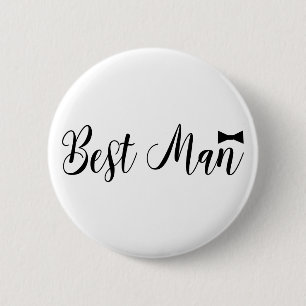 Beste man, bruiloft, vrijgezellendeel, zwart ronde button 5,7 cm