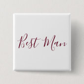 Beste Man Burgundy en White Vierkante Button 5,1 Cm (Voorkant)