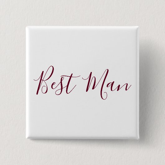 Beste Man Burgundy en White Vierkante Button 5,1 Cm (Voorkant)