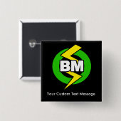 Beste Man Button, aangepaste tekst Vierkante Button 5,1 Cm (Voorkant /achterkant)